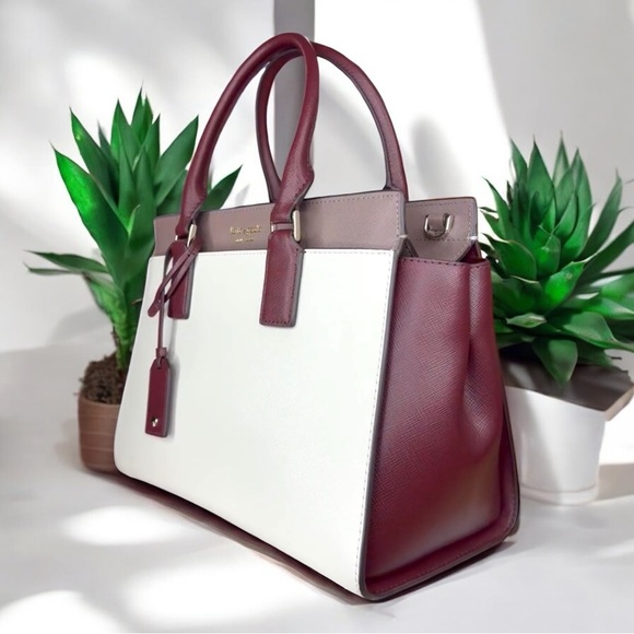 Kate Spade White and Brown Structured Satchel - Picture 4 of 16